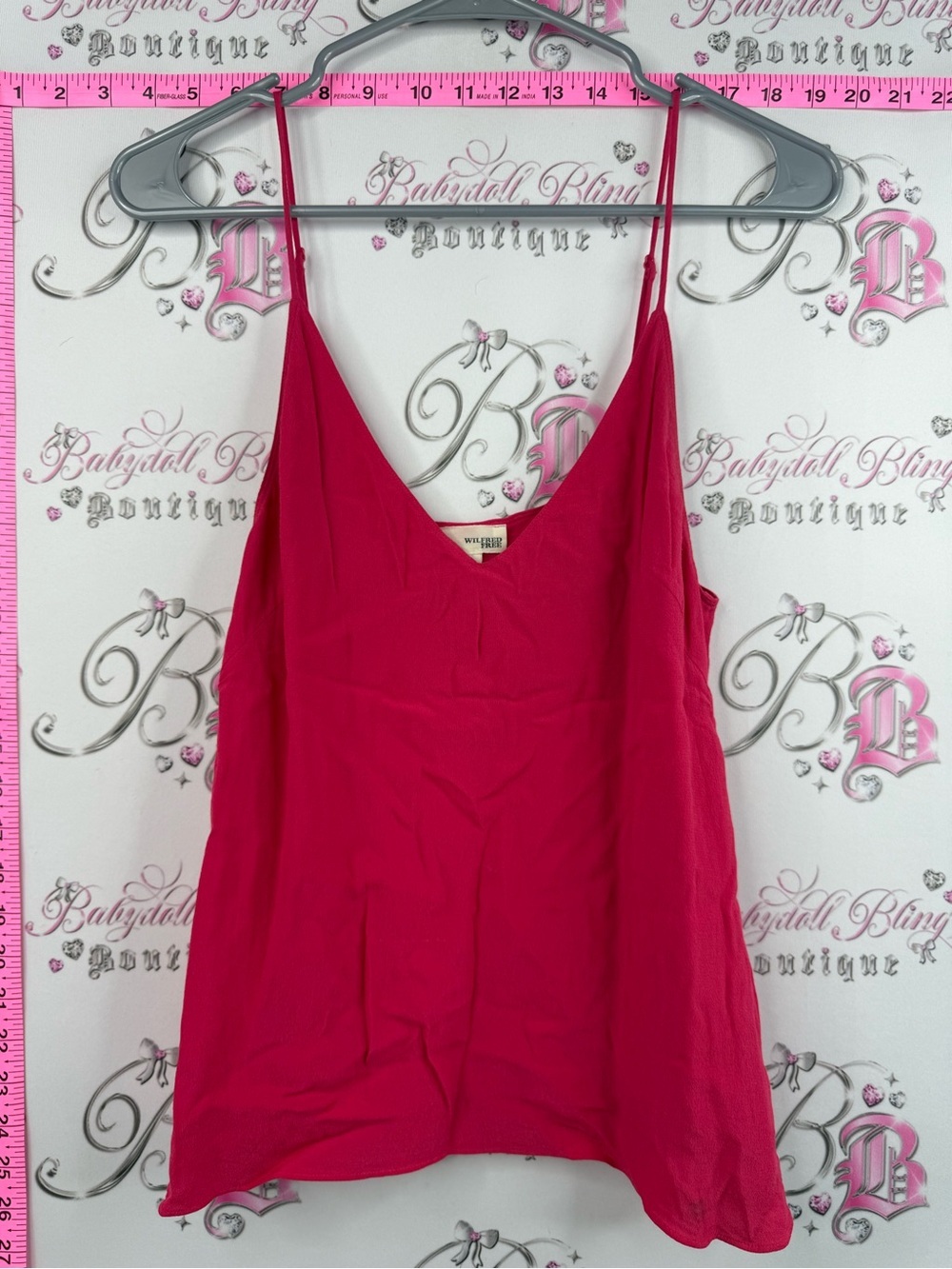 Wilfred free tank top flowy red Hot Pink Silk-Blend Cami Top